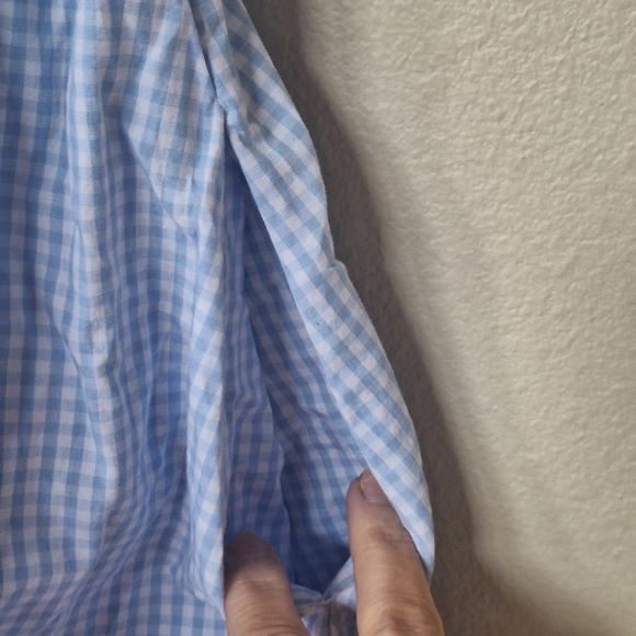 Hill House Nap Gingham Dress Smocked Ruffle Mini Flutter Sleeve Womens XS - Picture 6 of 7